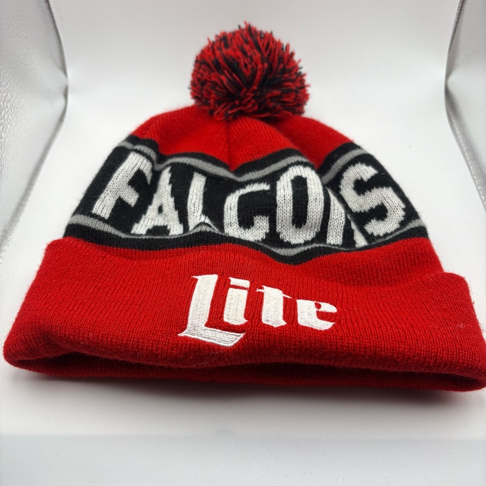 Falcons Red and Black Knit Beanie